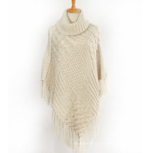 Женский свитер кардиган обертывания зимний вязаный кабель Бахрому шали пончо (SP610)